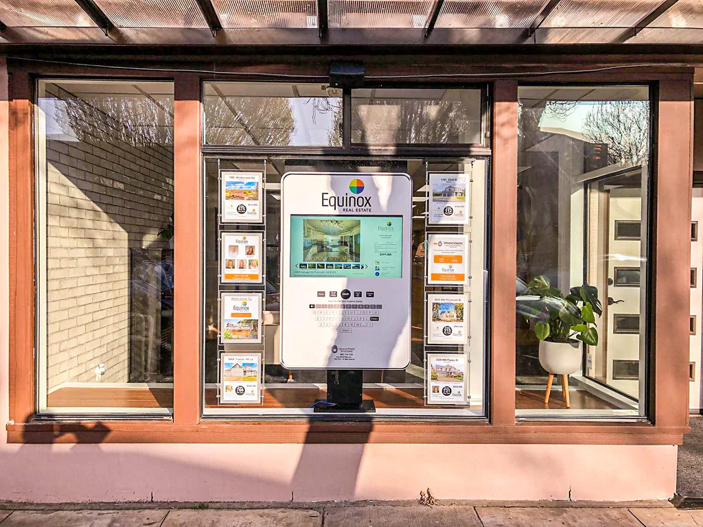 Storefront digital signage for real estate